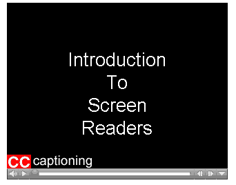 example QuickTime screen  of closed caption 