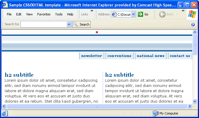 example of a 2 by 2 pixel image used for a skip navigation link